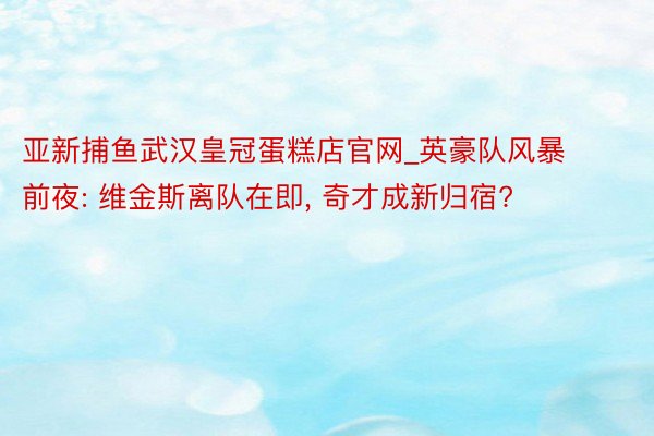 亚新捕鱼武汉皇冠蛋糕店官网_英豪队风暴前夜: 维金斯离队在即, 奇才成新归宿?